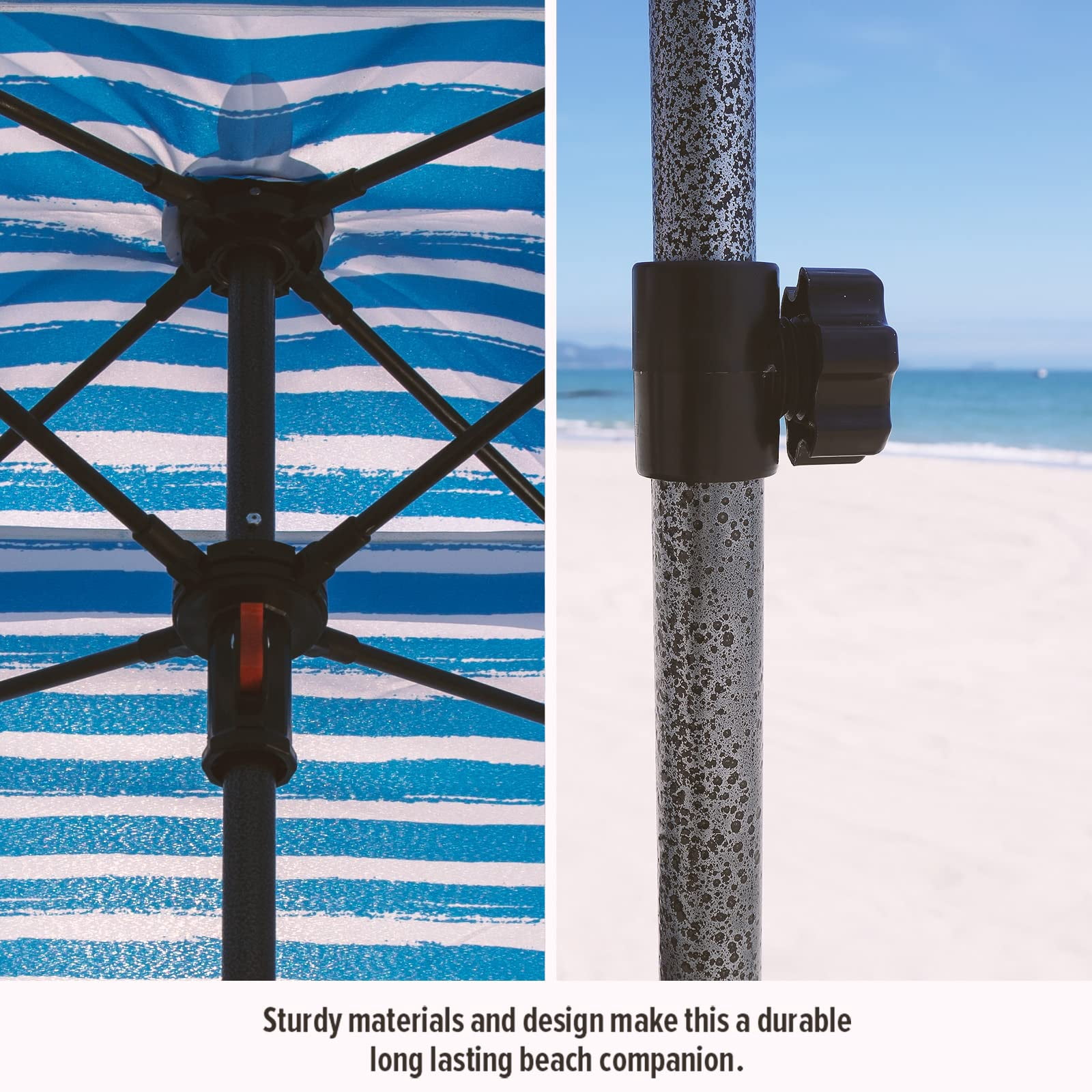 Qipi Beach Cabana - Easy to Set up Canopy, Waterproof, Portable 6' x 6' Beach Shelter, Included Side Wall, Shade with UPF 50+ UV Protection, Ultimate Sun Umbrella