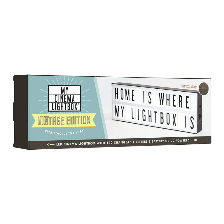 Cinema Vintage Style Illuminated Sign Light Box Vintage Colour USB LED  Powered Retro for Wall Art Home Cinema Light Box 