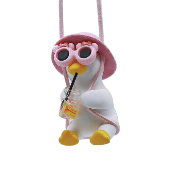 Cool Swinging Duck Car Hanging Ornament, Pendant Interior Rearview Mirror Decoration and Car Rear View Mirrior Hanging Accessories
