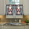 thumbnail image 2 of Yayeee Kitchen Curtains Tier Pair Light Filtering 27"x24" Rod Pocket Short Cafe Window Panel, Christmas Santa, 2 of 7