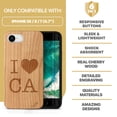 thumbnail image 7 of Case Yard Wooden Case Outside Soft TPU Silicone, Slim Fit Shockproof Wood Protective Phone Cover for Girls Boys Men and Women, Supports Wireless Charging Love CA Design case for iPhone-SE, 7 of 7