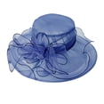 thumbnail image 7 of OIUUAK Women's Organza Church Derby Hat Bridal Tea Party Wedding Tea Party Sun Hat with Detachable hat flower Ladies Classy Organza Sun Hat Church Tea Party Wedding Kentucky Fascinator Hat, 7 of 7
