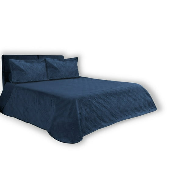 Colcha Velvet Azul Matrimonial Dormireal 1 Colcha 2.40 x 2.70 m 2 Fundas para Almohada 0.70 x 0.50 m