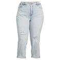 thumbnail image 4 of Terra & Sky Women's Plus Size Distressed Slim Boyfriend Capri Jeans, 27” Inseam, 4 of 6