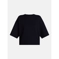 thumbnail image 6 of Athletic Works Women's and Women's Plus French Terry Cropped Boxy Tee, Sizes XS-4X, 6 of 6