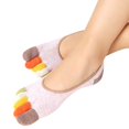 thumbnail image 2 of Womens 5 Toe Colorful Yoga Sport Non Slip Soft Breathable Massage Toe Socks, 2 of 3