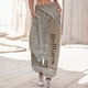 thumbnail image 1 of WILLBEST Pantalones Casuales para Mujer, de Imitación de Lino y Color Liso, con Cintura Elástica, Deportivos, Capri, para Uso Diario. Mediana, 1 of 5
