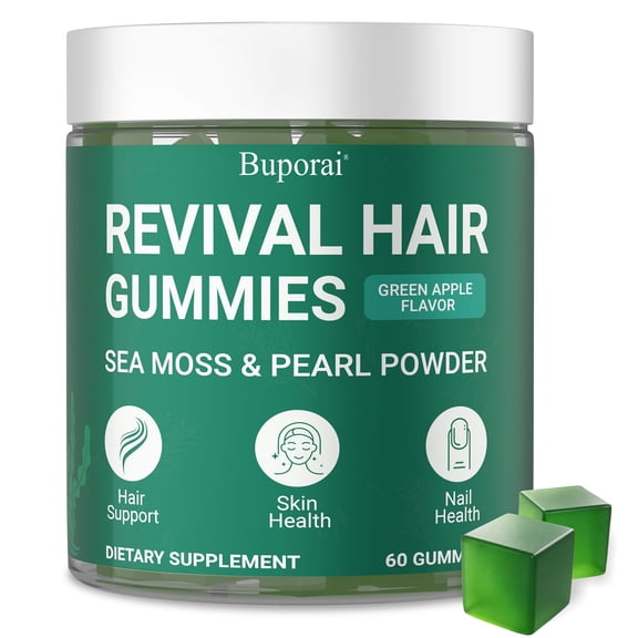 Revival Hair Gummies - with Biotin, Keratin, Multivitamins - Supports Healthy Hair, Skin & Nails, Supports Hair Growth - 60 Gummies