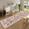 thumbnail image 4 of DUKINO 3x10 Runner Rug for Hallway, Washable Kitchen Floral Runner Rug with Non Slip Backing, Low Pile Soft Boho Carpet for Kitchen, Hallway, Entryway, Laundry, Bedroom, Beige, 4 of 7