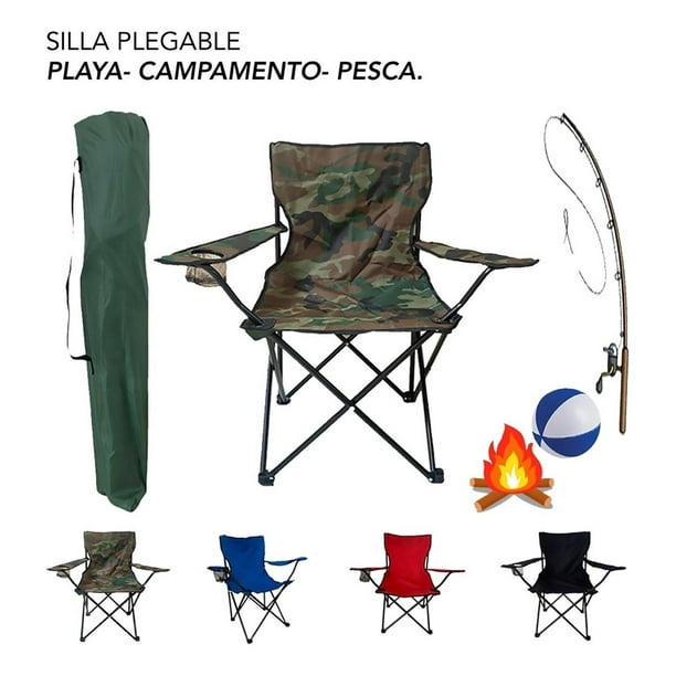 Silla Plegable CJR de playa Campamento Exteriores Con funda verde