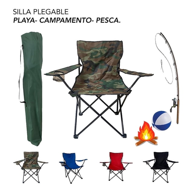 Sillas Plegables CJR de Playa Campamento y Exteriores 6 Piezas Verde