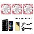 thumbnail image 4 of Carcasa para ordenador, ventilador Vetroo, 120 mm, dirección RGB y PWM x3, color rosa, 4 of 8