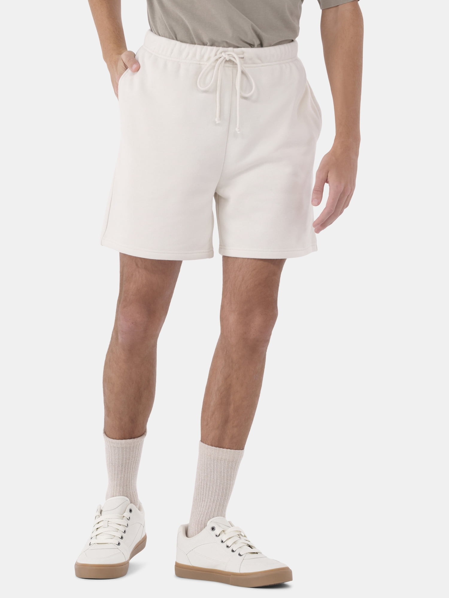 No Boundaries Soft Fleece Jogger Shorts, 6" Inseam, 2-Pack, Men's and Big Men's