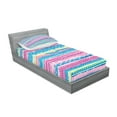 thumbnail image 2 of Ambesonne Tribal Fitted Sheet & Pillow Sham Set, Watercolor Aztec Stripes, Twin, Blue Pink Cream, 2 of 2