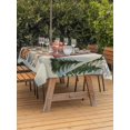 thumbnail image 2 of Outdoor Tablecloth with Umbrella Hole and Zipper, Christmas Rectangle Table Cloth 60x120 Inch Waterproof Tablecloth, Xmas Winter Vintage Forest Tree Deer Snowflakes Picnic Table Cover for Patio, 2 of 7