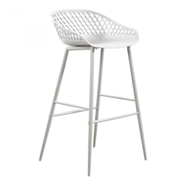 Moe's Home Collection Piazza Outdoor Barstool White-Set Of Two
