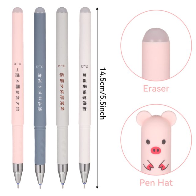 braveheart 12pcs/set Reliable Ink Erasable Pens For Fluent Writing And Rewriting Cute Cartoon Erasable black 1Set