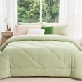 thumbnail image 5 of BDEUS King Bed in a Bag 7 Piece Comforter Set, Soft Microfiber, Lightweight All Season Bedding, Sage Green, 5 of 16