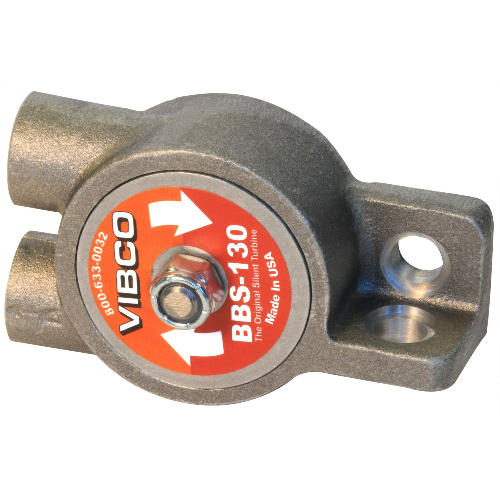 Vibco Vibromasseur Silencieux à Turbine Pneumatique BBS-130, Force de 75  lb, 10500 VPM, 5.5 CFM, 60 à 80 psi, Échappement Fileté, Montage à Boulon  Unique