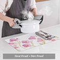 thumbnail image 6 of Placemat Set of 6 Watercolor Spring Flower Placemats for Dining Table Pink Floral Leaf Washable Table Mats for Kitchen and Party Decor Indoor & Outdoor Use, 6 of 8