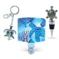 thumbnail image 1 of Puzzled Sea Turtle Wine Stopper, Sparkling Charm and Night Light - Ocean \ Se, 1 of 5