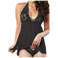 thumbnail image 3 of Gibobby Conjuntos de bragas con sujetador Ropa de dormir Conjuntos de lencería Lencería de encaje y mujeres sexy Nuevo sujetador Pijamas(Negro, M), 3 of 5