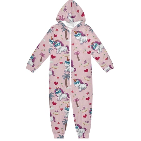 Sunglasses Horse Pattern One Piece Pajamas Soft Jumpsuit Cozy Sleep and Play Romper Zipper and Pockets 7T-8T