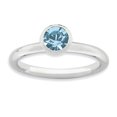 thumbnail image 1 of Sterling Silver Stackable Expressions High 5mm March Swarovski Ring Size 8, 1 of 3