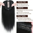thumbnail image 5 of SEGO Clip in Hair Extensions Human Hair Toppers 100% Real Human Hair Topper for Thinning/Loss Hair Natural Black Hair Pieces, 5 of 9