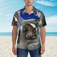thumbnail image 2 of Kll Men'S Hawaiian Shirt Short Sleeve Button Down Beach Shirts-Astronaut In Outer Space, 2 of 7