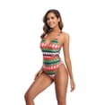 thumbnail image 4 of Melyum Women's Swimsuit V Neck One Piece Lace Up Tummy Control Swimwear Crossover High Cut Bathing Suits, 4 of 5
