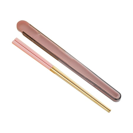 

NKBBCU Plastic Tableware 1Pair Stainless Steel Chopstick Lunch Tableware Travel Portable Chopsticks Folding Cover Storage Box Dinnerware Kitchen Accessories BLACK