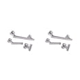 thumbnail image 4 of Billuyoard 3x Shower Robe Hook Toilet Set Holder Shelf Paper plata cepillada 2piezas, 4 of 4