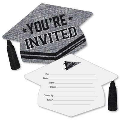 All Star Grad Shaped Fill In Invitations Graduation Party Invitation Cards With Envelopes Set Of 12 Walmart Com Walmart Com