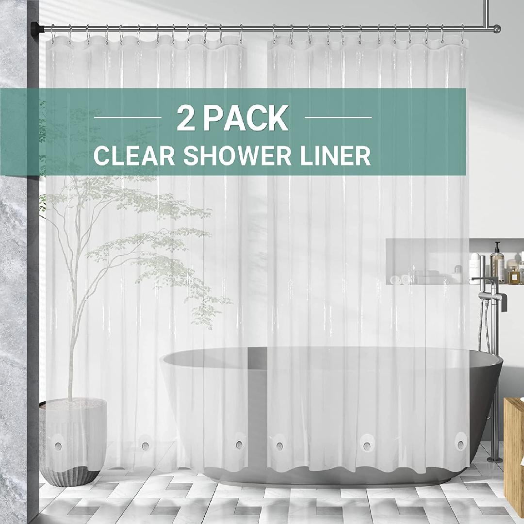2 Pack Clear Shower Curtain Liners, 72 x 84 Inches PEVA 3G Plastic