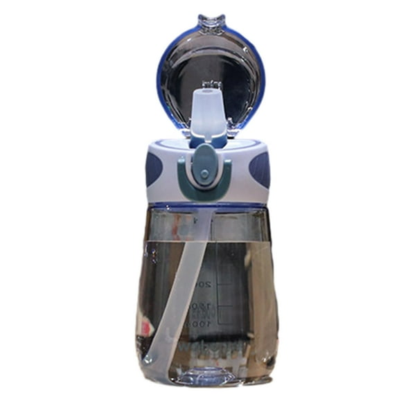 Large Capacity Fitness Sports Water Bottle With Straw Cup With Straw Cup With Graduated Flat Spout, Edibility Grade Plastic, Leakproof Popup Cap, For Gym, Outdo