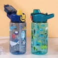 thumbnail image 2 of Botellas de agua con forma de taza para niños de 600 ml, creativas, con dibujos animados, con pajitas y tapas, a prueba de derrames, portátiles, para bebidas para niños pequeños, 2 of 6