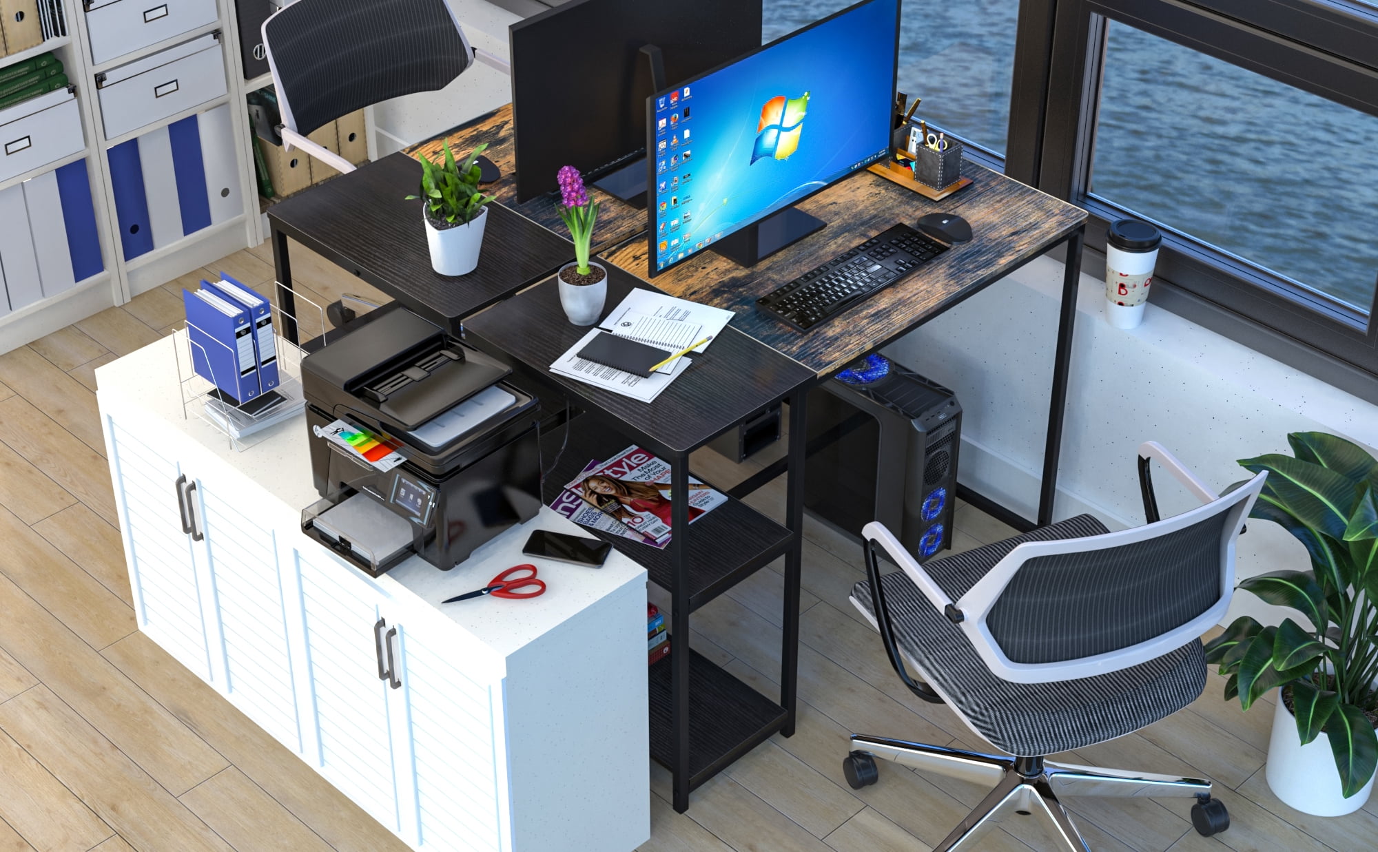 Portable Folding Desk, High-Density Board, Thickened Pipes, Versatile Use, Space-Saving Design