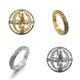 thumbnail image 1 of 9 Anillos de junta de deformación de anillo astronómico Retro de moda plegables para uso diario, 1 of 4