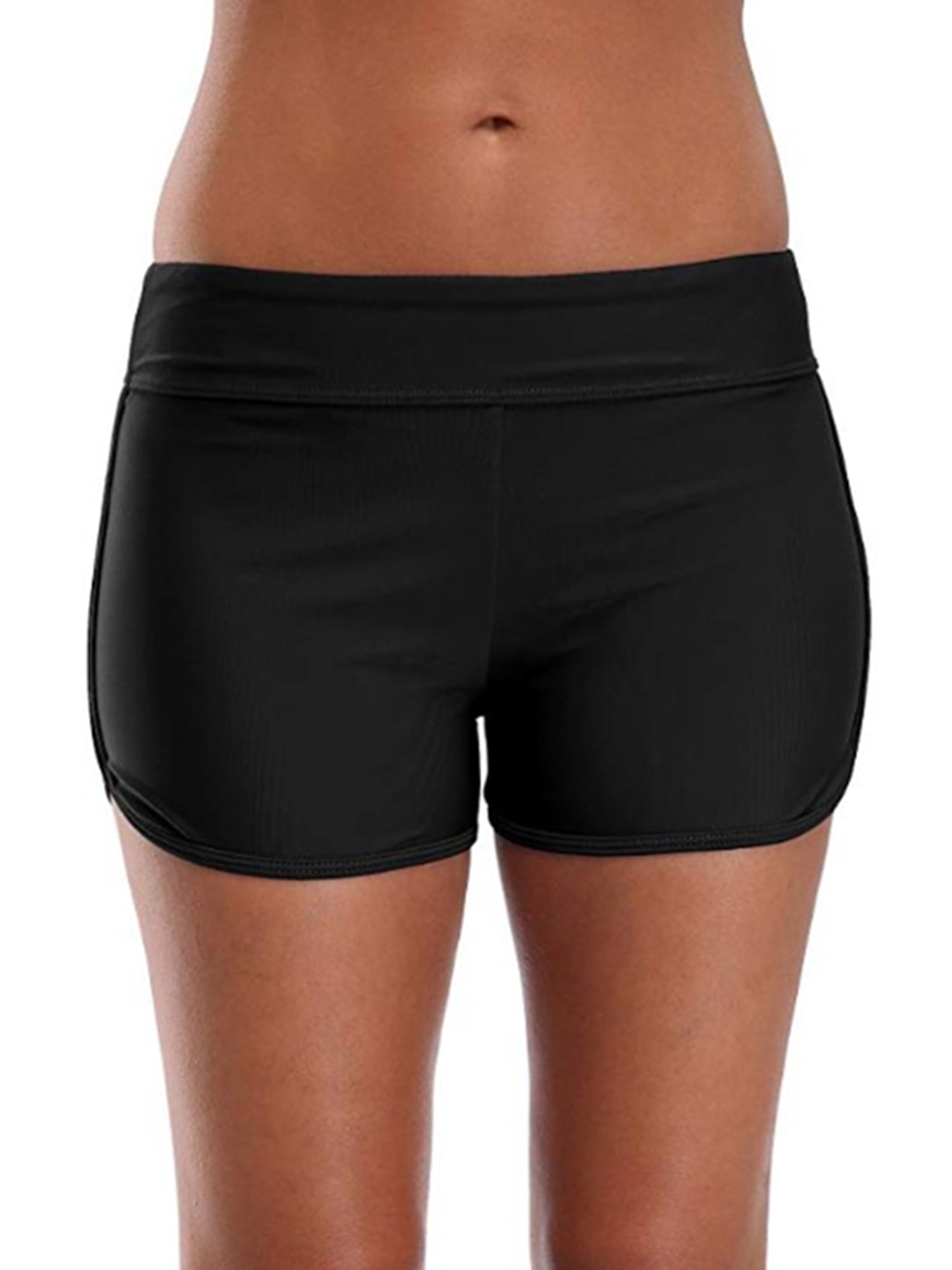 Women High Waist Swim Boy Shorts Briefs Bikini Bottom Tankini Shorts ...