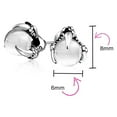 thumbnail image 4 of Bling Jewelry Mens Gothic   Dragon Claw Stud Earrings Aqua Blue Ball for Men Silver Tone, 4 of 5