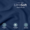 thumbnail image 4 of Bare Home Pillow Sham Set - Premium 1800 Collection - Double Brushed - Euro, Dark Blue, 4 of 8