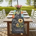 thumbnail image 4 of Table Runners 70 Inches Long Dress Scarves, You Are My Sunshine Farmhouse Coffee/Dining/Kitchen Table Decor, Holiday Table Runner, Yellow Sunflowers Cute Bees Heart Dark Gray 13x70 Inch, 4 of 9