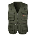 thumbnail image 1 of iFshaion - Chaleco de pesca para exteriores para hombre, informal, de talla grande, para trabajo, para viajes, para fotos, con múltiples bolsillos, para uso general, para aficionados al deporte,, 1 of 8