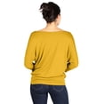 thumbnail image 3 of Dolman Tops for Women Sexy Off The Shoulder Tops Banded Waistband Shirts 3/4 Sleeves Regular and Plus Size Tops, 3 of 6