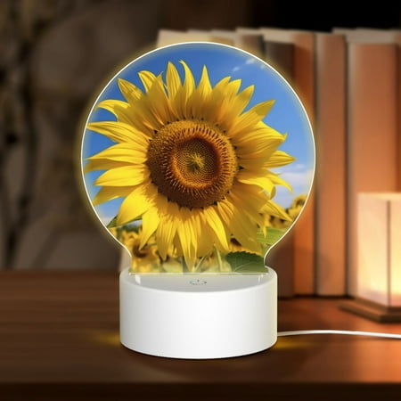 Sikiie Sky Golden Sunflower Field A Acrylic Night Light Gift Custom Acrylic Night Light LED Lights for Bedroom Home Office