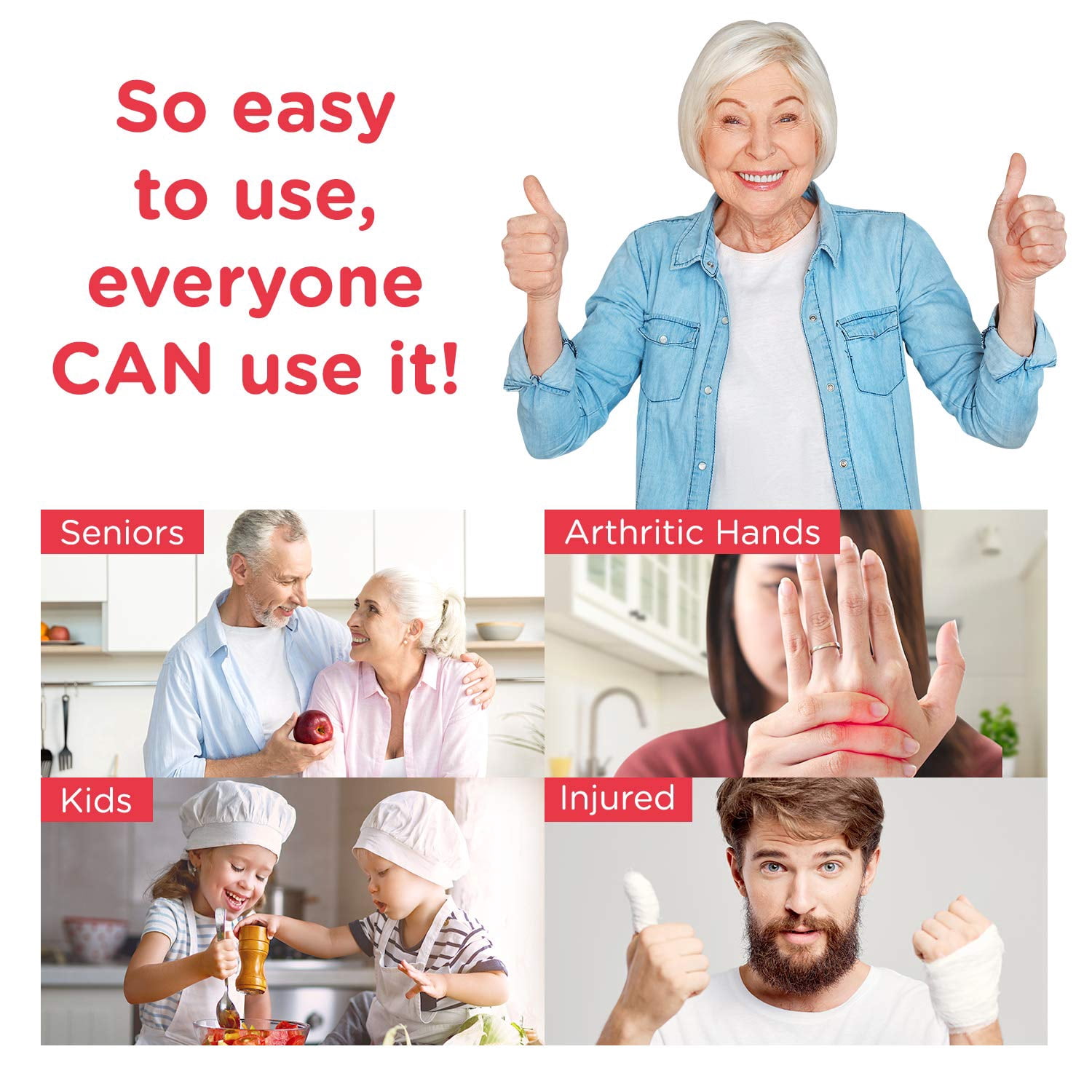 Kitchen Mama Auto Electric Can Opener: Open Your Cans with A Simple Press of Button - Automatic, Hands Free, Smooth Edge, Food-Safe, Battery Operated, YES YOU CAN (White)