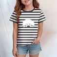thumbnail image 2 of Toddler Girls Short Sleeve Grid/StripeT Shirts Kids Summer 0-24 Months girls daily wear clothing 2t 3t 4t 5t 6t 7t Oversized Tops Trendy Crewneck Basic Tees Gibobby,2-3 Years,Black, 2 of 4
