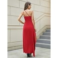thumbnail image 7 of Scacto Women's Sexy One Shoulder Satin High Split Cocktail Wedding Party Maxi Dress, 7 of 7