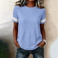 thumbnail image 7 of TGSLY Women's Eyelet Lace Trim Linen Tops Lightweight Crew Neck Solid Color Cotton Blouses Relaxed Dressy Casual Short Sleeve T-Shirts XXL, 7 of 7